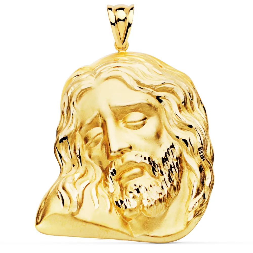 18K COLGANTE ORO AMARILLO CABEZA DE CRISTO  42X35 MM