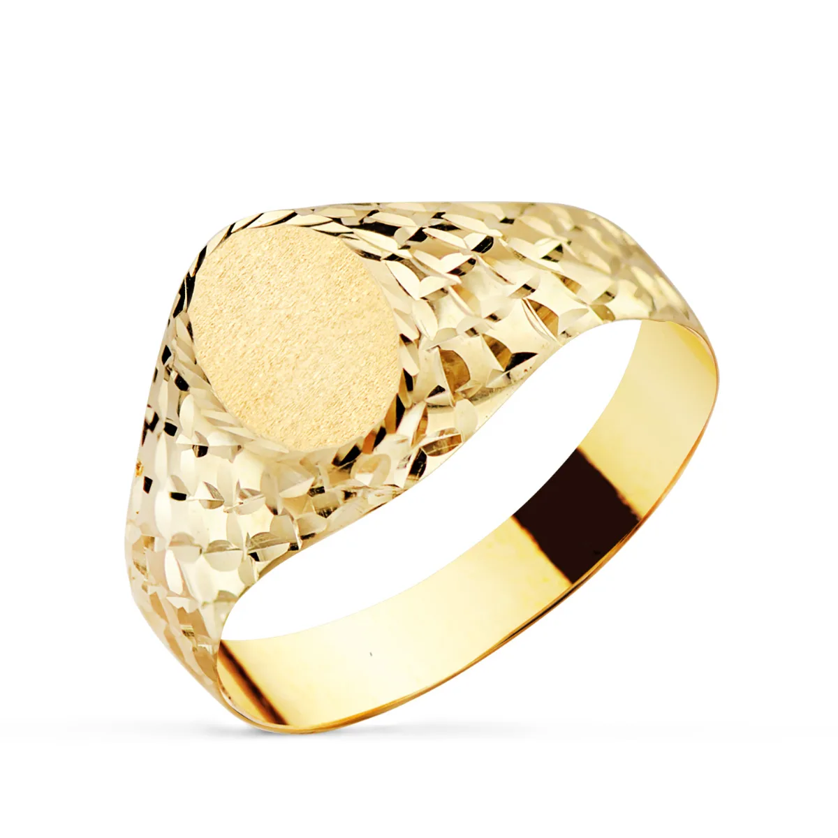 9K SELLO ORO AMARILLO CADETE HUECO TALLADO. ZONA GRABADO: 11 X 9 MM
