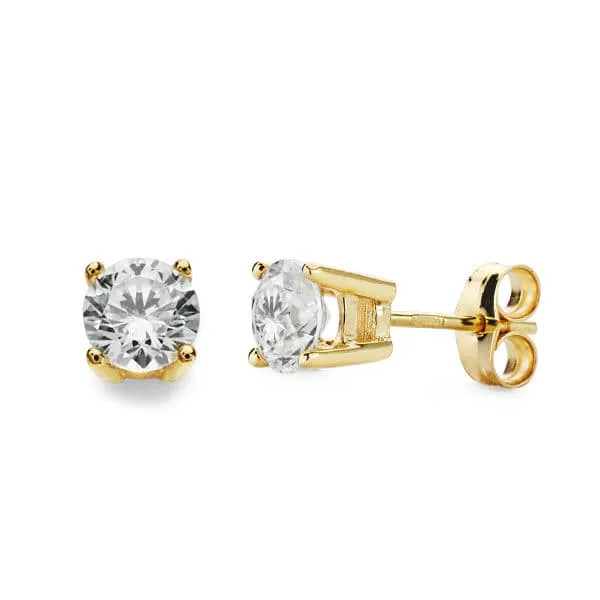 18K PENDIENTES GARRAS ORO AMARILLO 5.5 MM PRESION
