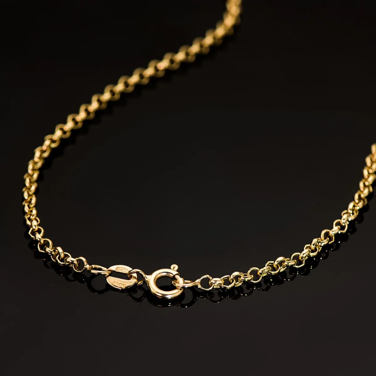 18K CADENA ORO AMARILLO ROLO HUECA ANCHO: 2.5MM LARGO: 45CM CIERRE REASA — vista 3