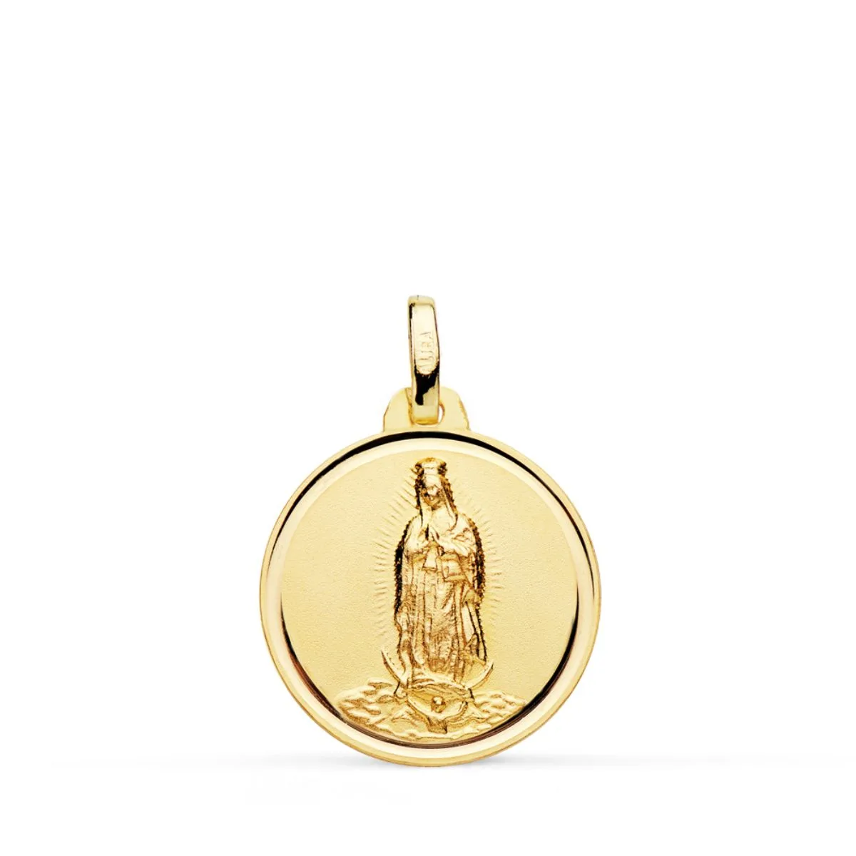 18K MEDALLA ORO AMARILLO VIRGEN DE GUADALUPE BISEL 18 MM