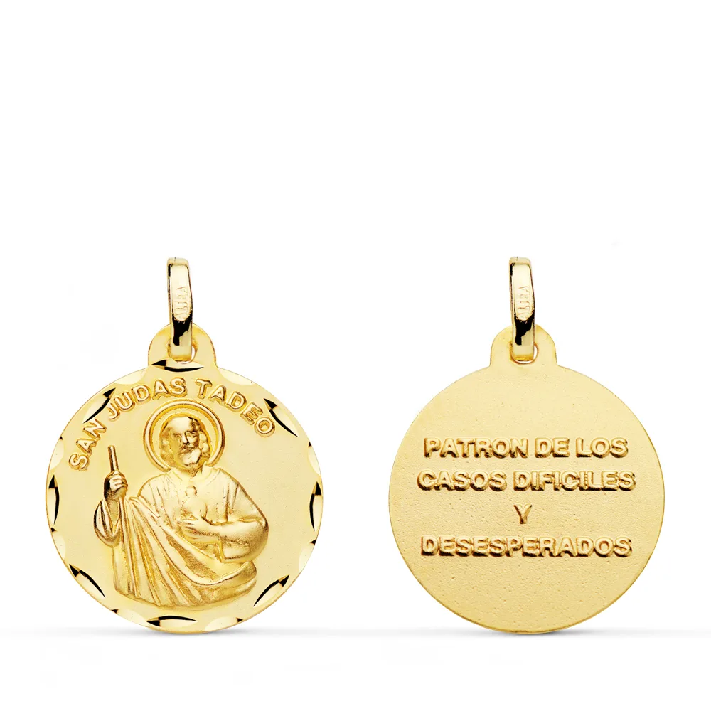 18K MEDALLA ORO AMARILLO SAN JUDAS TADEO 18 MM