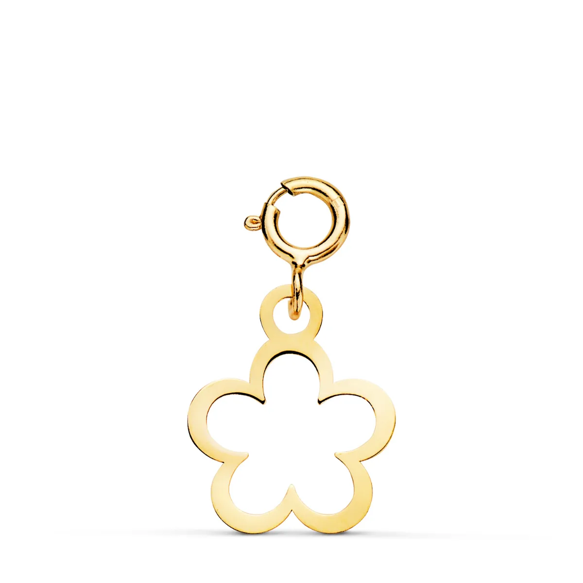 18K COLGANTE ORO AMARILLO MARGARITA 12 X 10 MM CON REASA DE 4.5 MM