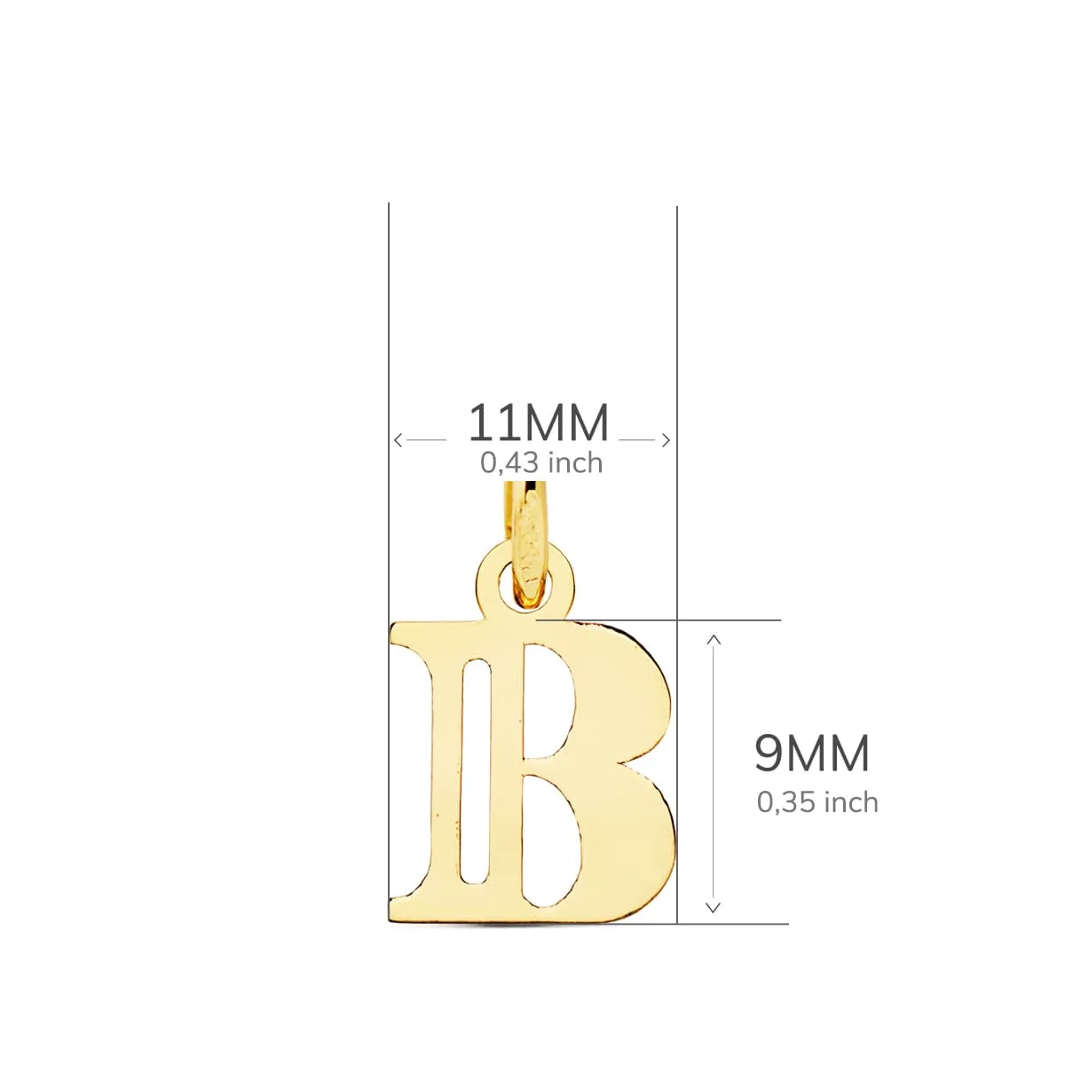 18K COLGANTE ORO AMARILLO LETRA " B " . 11X9 MM — vista 2