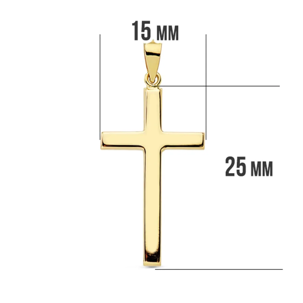 18K CRUZ ORO AMARILLO LISA PALO RECTANGULAR. 27X15 MM — vista 2