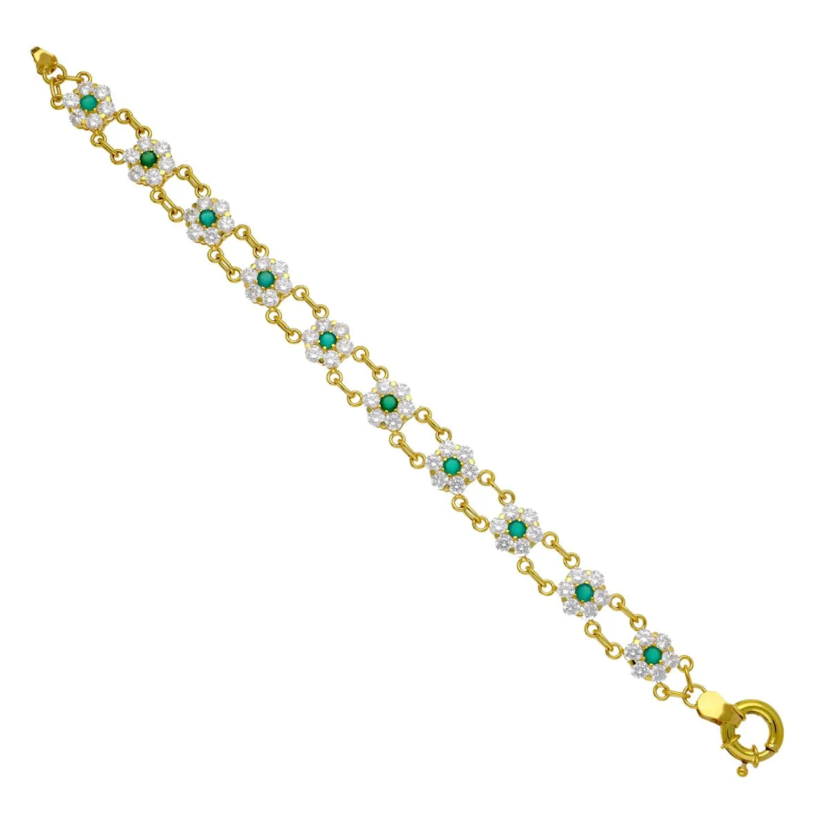 18K PULSERA ORO AMARILLO CUAJOS CIRCONITAS — vista 2