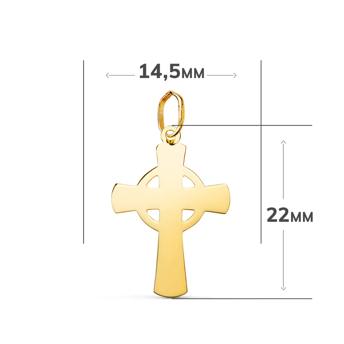 18K COLGANTE ORO AMARILLO CRUZ CELTA EN BRILLO. MEDIDA: 22 X 14,5 MM — vista 2
