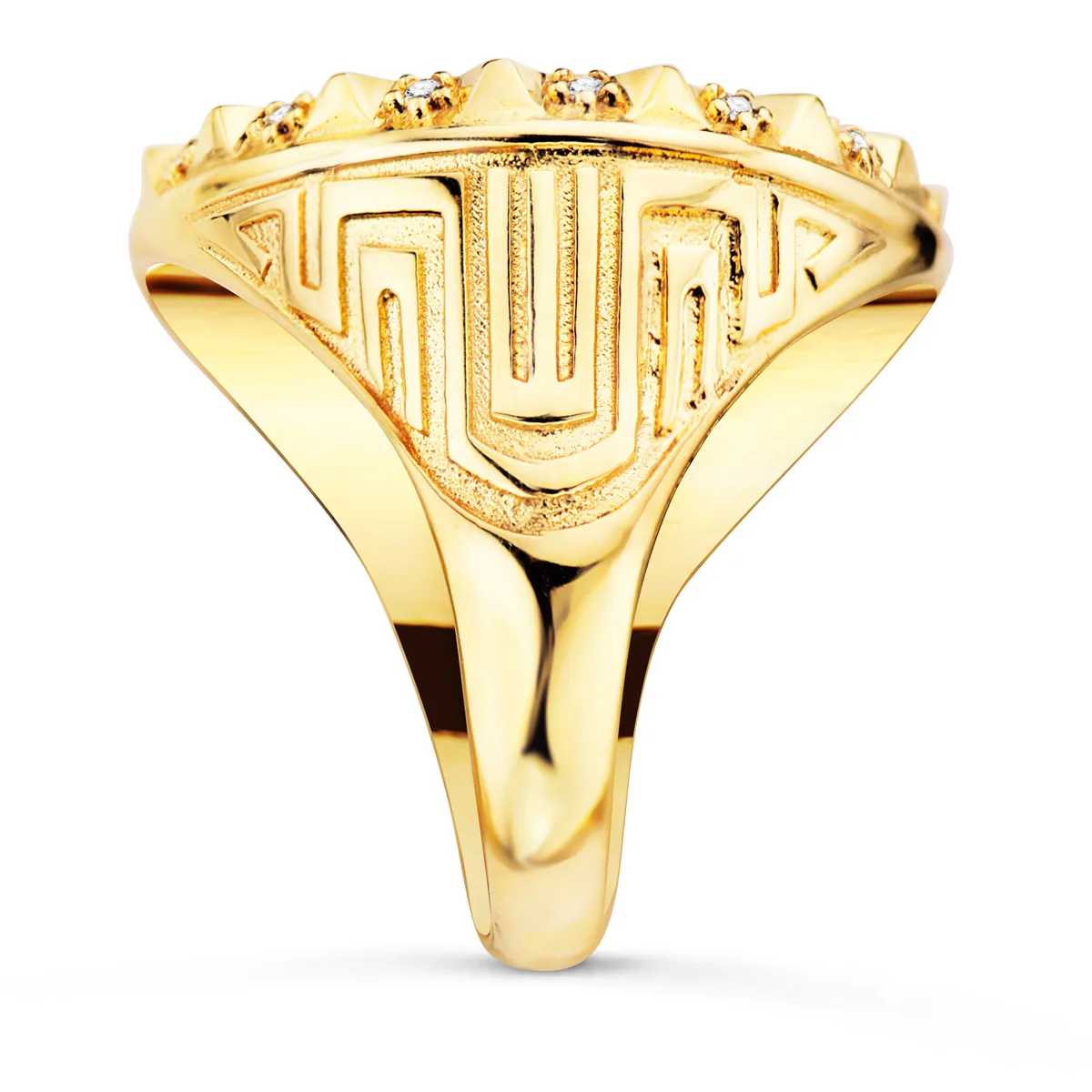 18K SELLO ORO AMARILLO MEDUSA VERSACE MATE 20 MM CON CIRCONITAS — vista 3