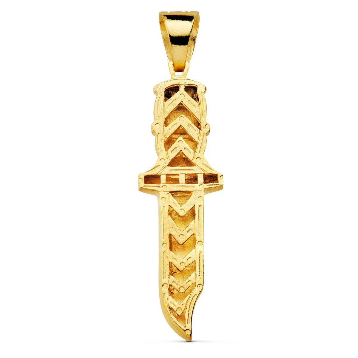 18K COLGANTE PUÑAL TALLADO ORO AMARILLO 2X18 MM — vista 2