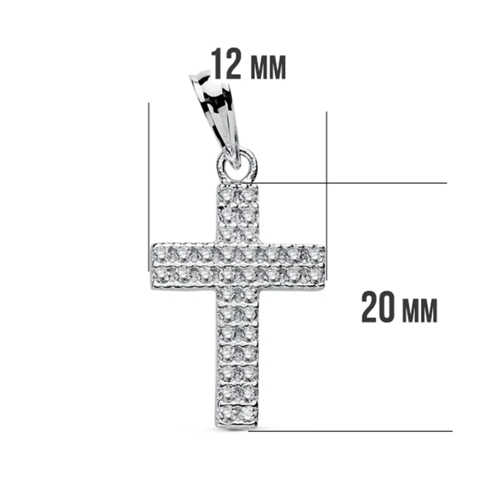 18K CRUZ CIRCONITA ORO BLANCO 20X12 MM — vista 2