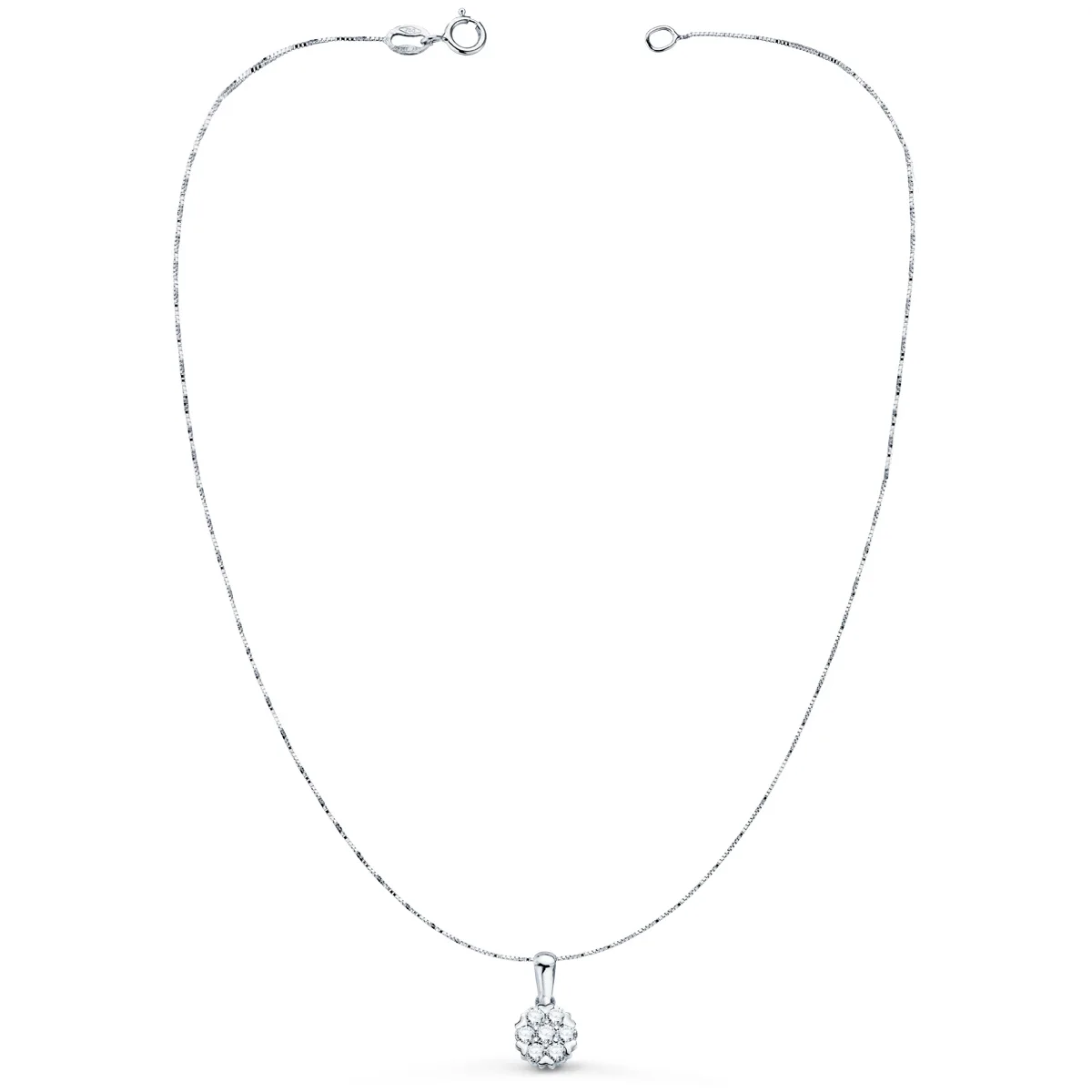 18K COLLAR ORO BLANCO 7 MM DIAMANTES LABORATORIO 0,300 QTS G-VS2 CADENA 42-3CM — vista 2