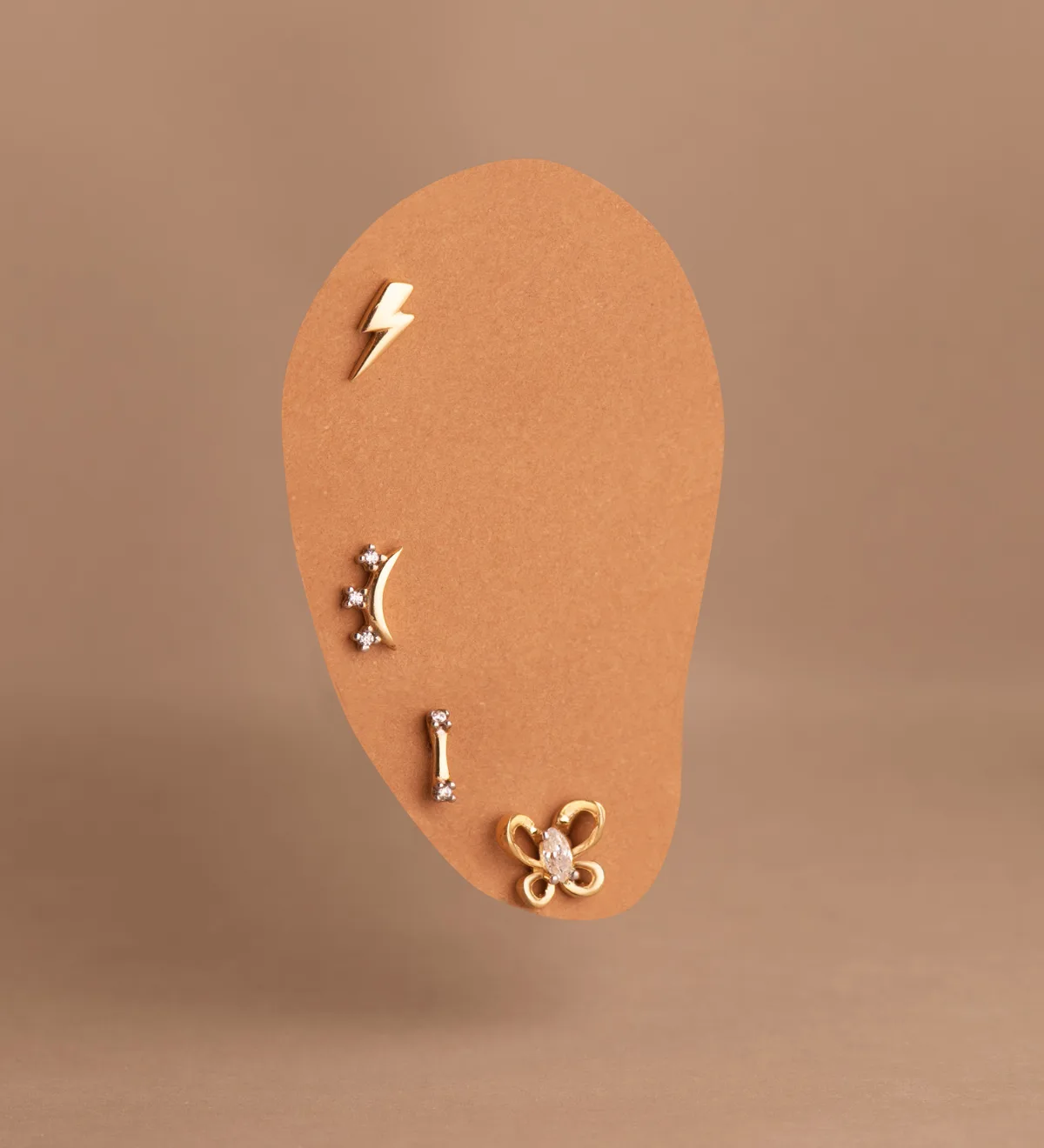 18K PIERCING ORO BICOLOR BARRA CON CIRCONITAS. MEDIDA: 6X2 MM. CIERRE TUERCA — vista 2