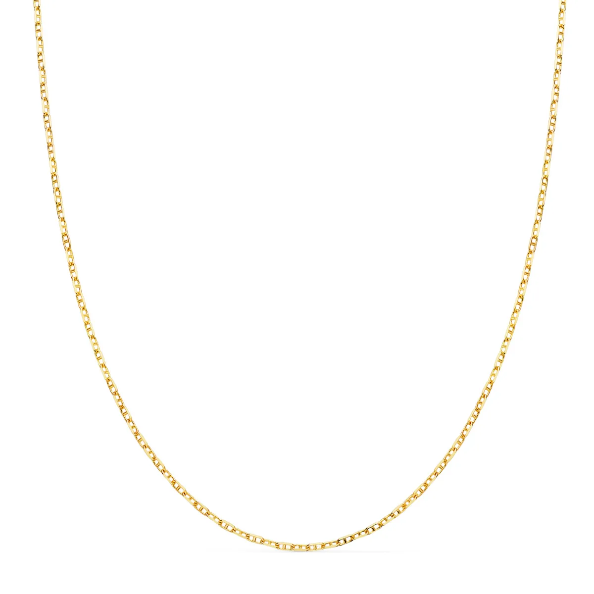 18K CADENA ORO AMARILLO FORZADA ANCLA MACIZA BORDES TALLADOS ANCHO: 1,5 MM. LARGO: 50CM