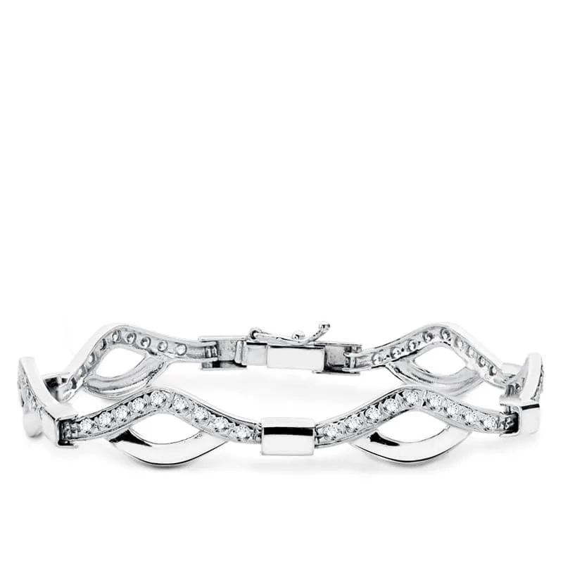 18K PULSERA ORO BLANCO CIRCONITA 18.5CM
