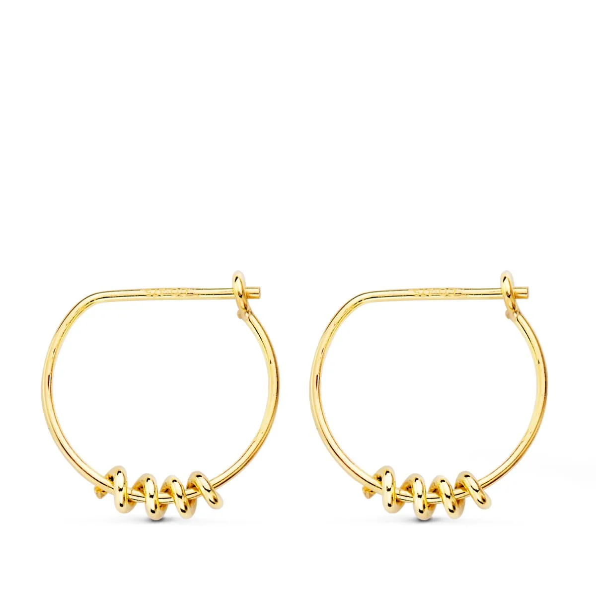 18K AROS ORO AMARILLO 13 MM MOTIVO MUELLE