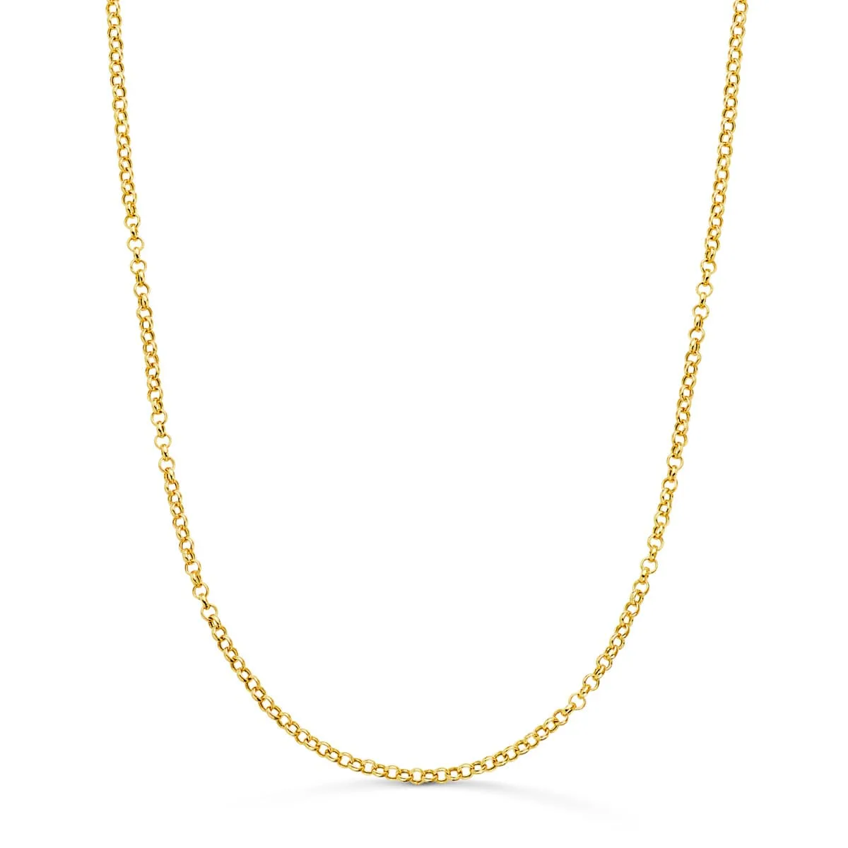 18K CADENA ORO AMARILLO ROLO HUECA ANCHO: 2MM LARGO: 50CM CIERRE REASA