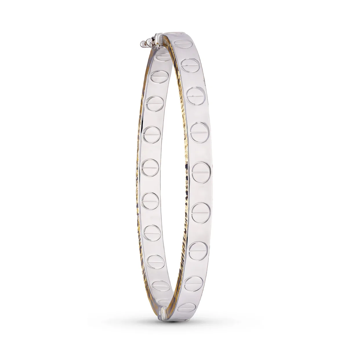18K PULSERA ORO BICOLOR RIGIDA 62X6 MM