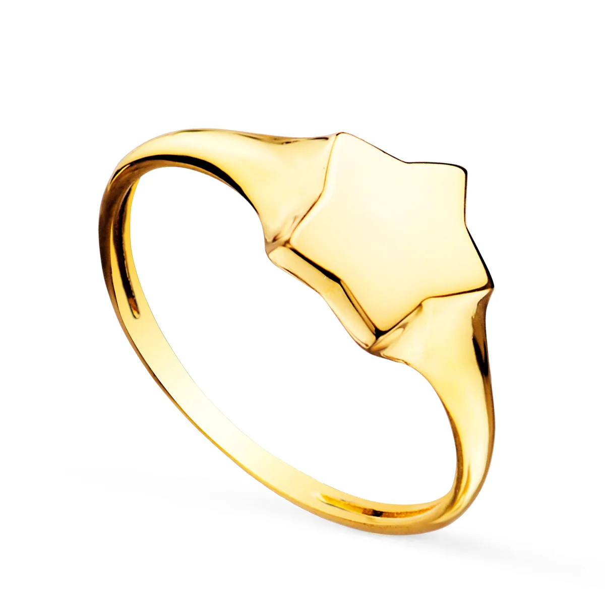 18K SELLO MUJER ESTRELLA ORO AMARILLO: TALLA 12
