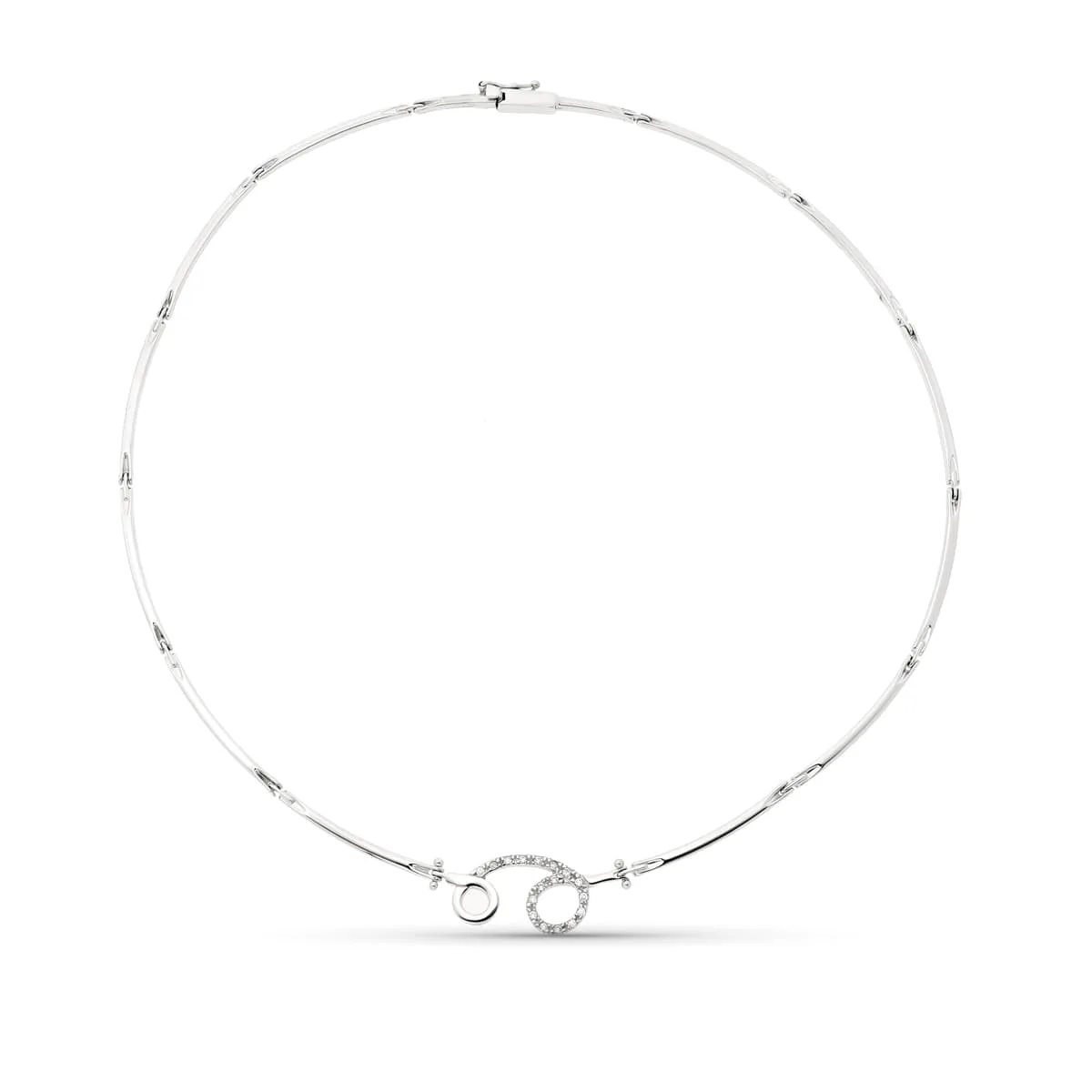 18K GARGANTILLA ORO BLANCO Y CIRCONITAS