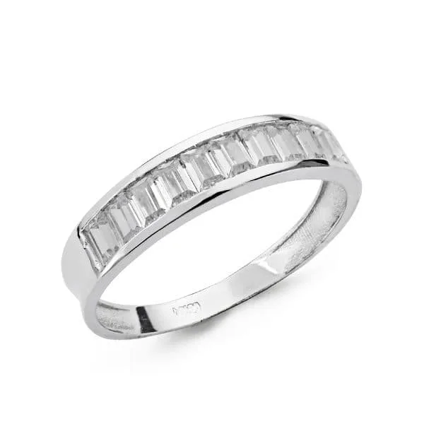 18K SORTIJA ORO BLANCO CIRCONITA BARRITAS 4.5 MM