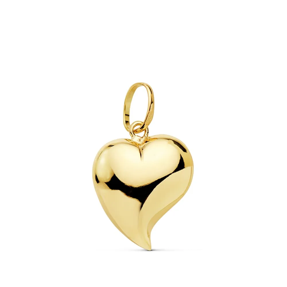 18K COLGANTE ORO AMARILLO CORAZON LISO 15X14 MM C. AMOR