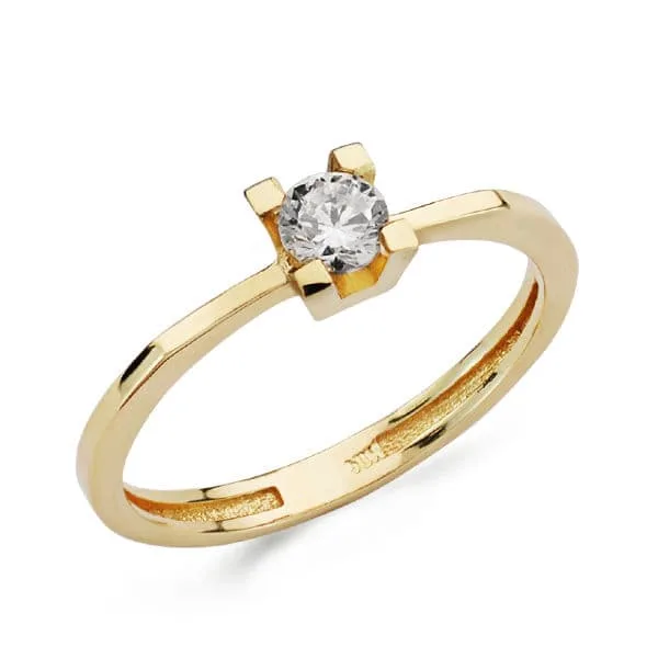18K SOLITARIO ORO AMARILLO CIRCONITA 3.5 MM
