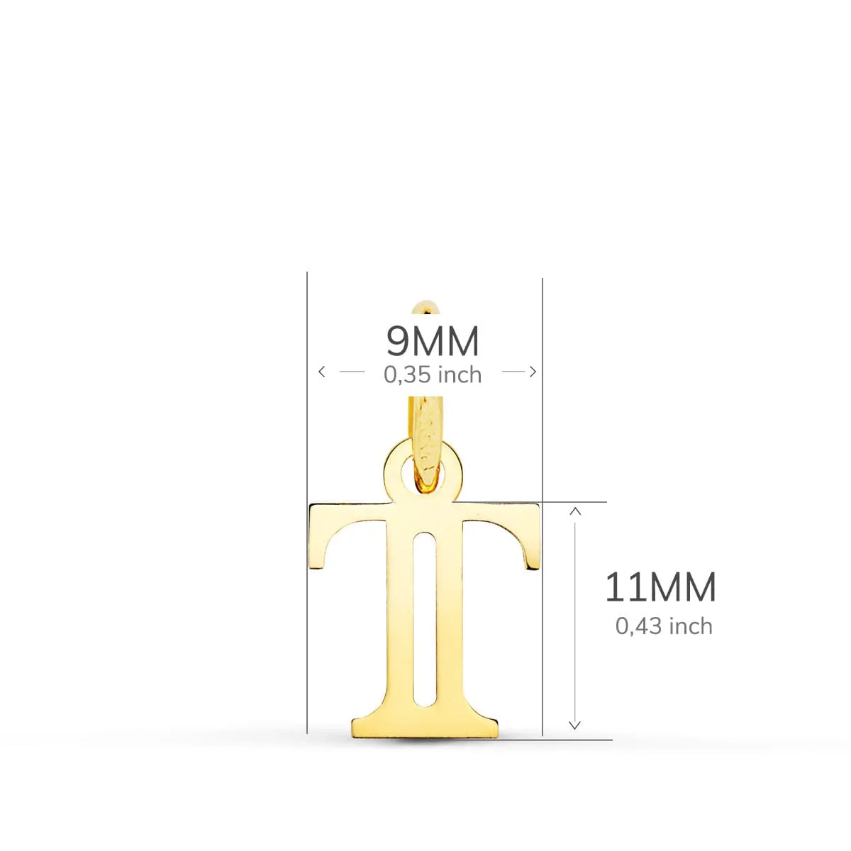 18K COLGANTE ORO AMARILLO LETRA " T " . 11X9 MM — vista 2