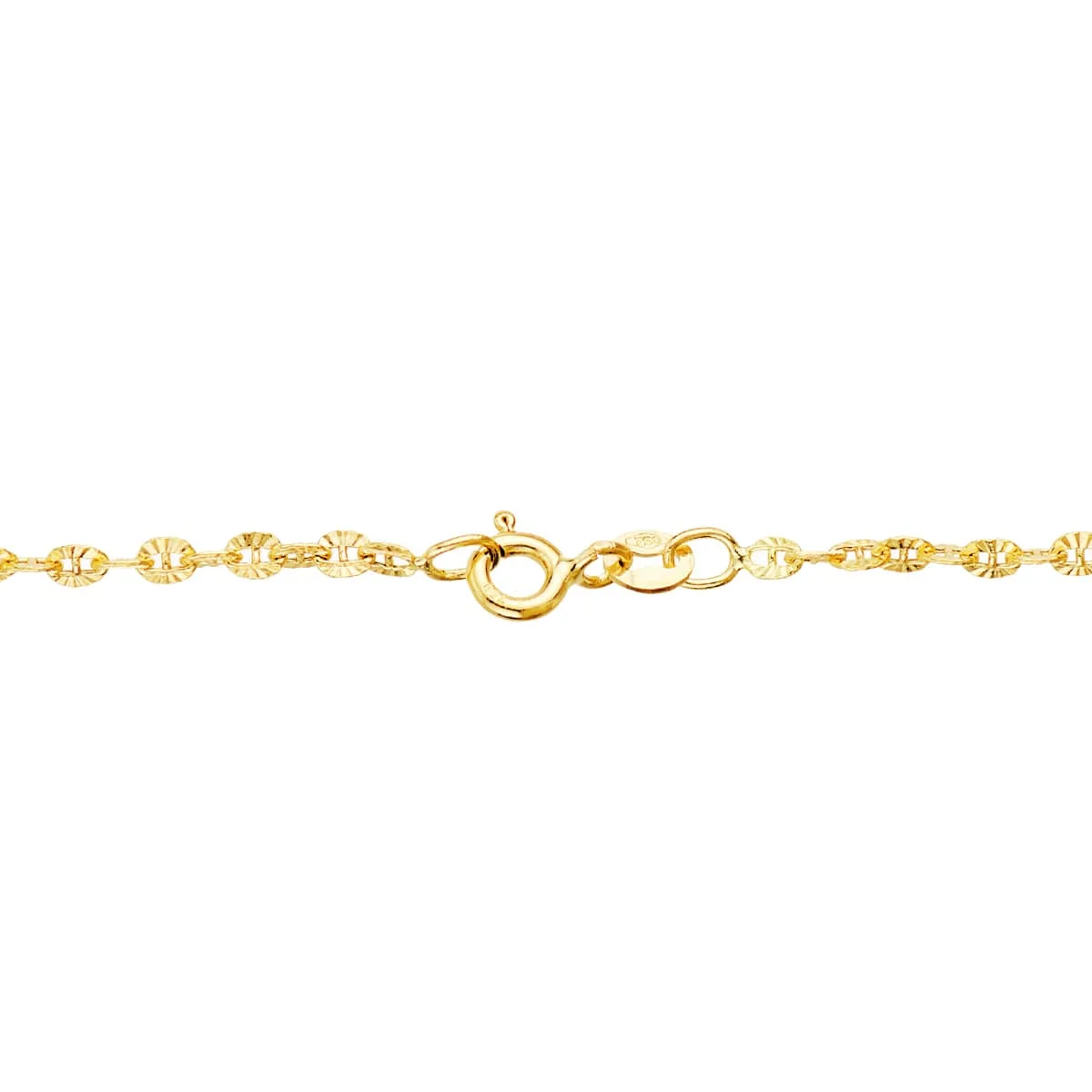 18K CADENA ORO AMARILLO FORZADA HUECA ESLABON TALLADO LARGO 45CM ANCHO 2 MM — vista 2