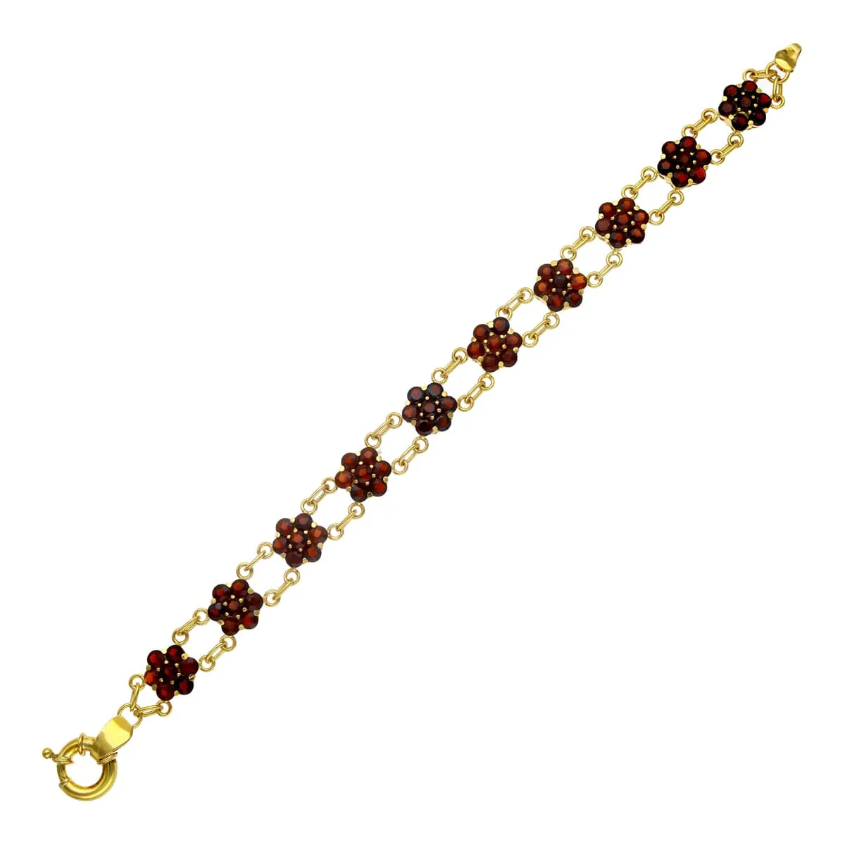 18K PULSERA ORO AMARILLO CUAJOS DE GRANATES — vista 2