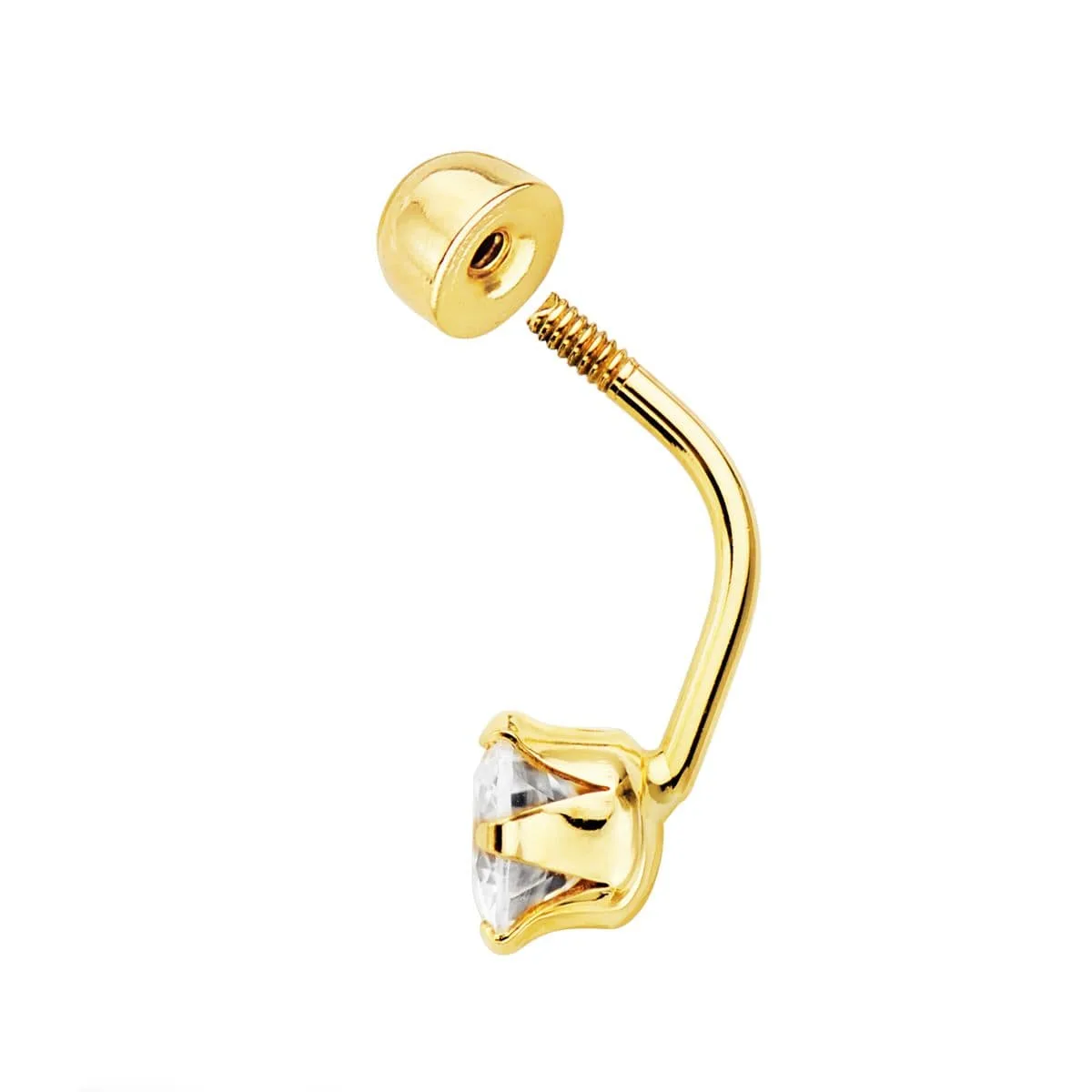 18K PIERCING OMBLIGO ORO AMARILLO CIRCONITA GARRAS 6 MM — vista 2
