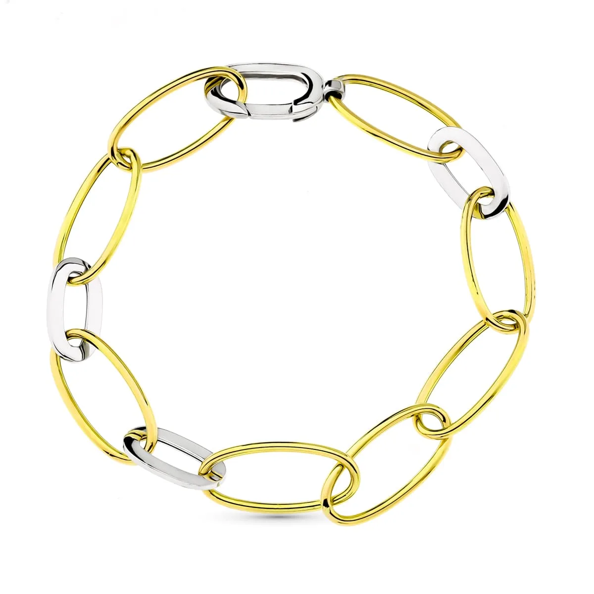 18K PULSERA BICOLOR ESLABONES