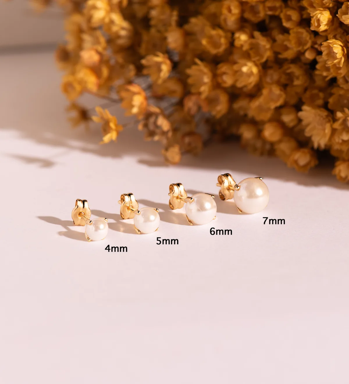 18K PENDIENTES ORO AMARILLO PERLA CON 4 GARRAS. MEDIDA: 6 MM. CIERRE PRESION — vista 2