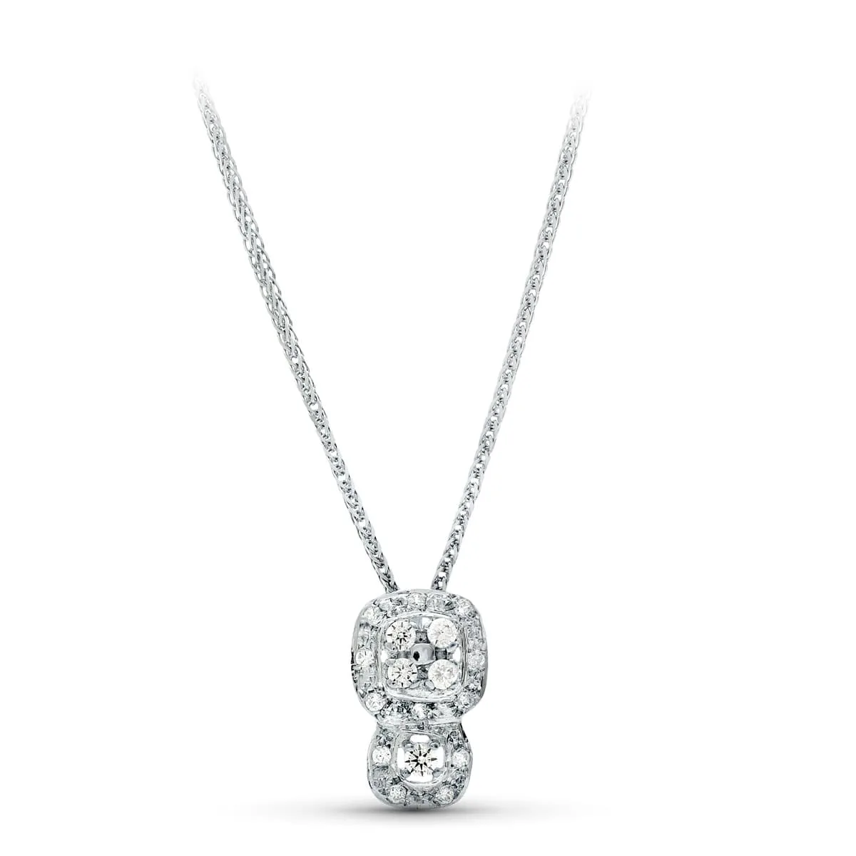 18K GARGANTILLA ORO BLANCO 42CM JUEGO NOVIA CIRCONITA MOTIVO 15X9 MM CIRCONITA