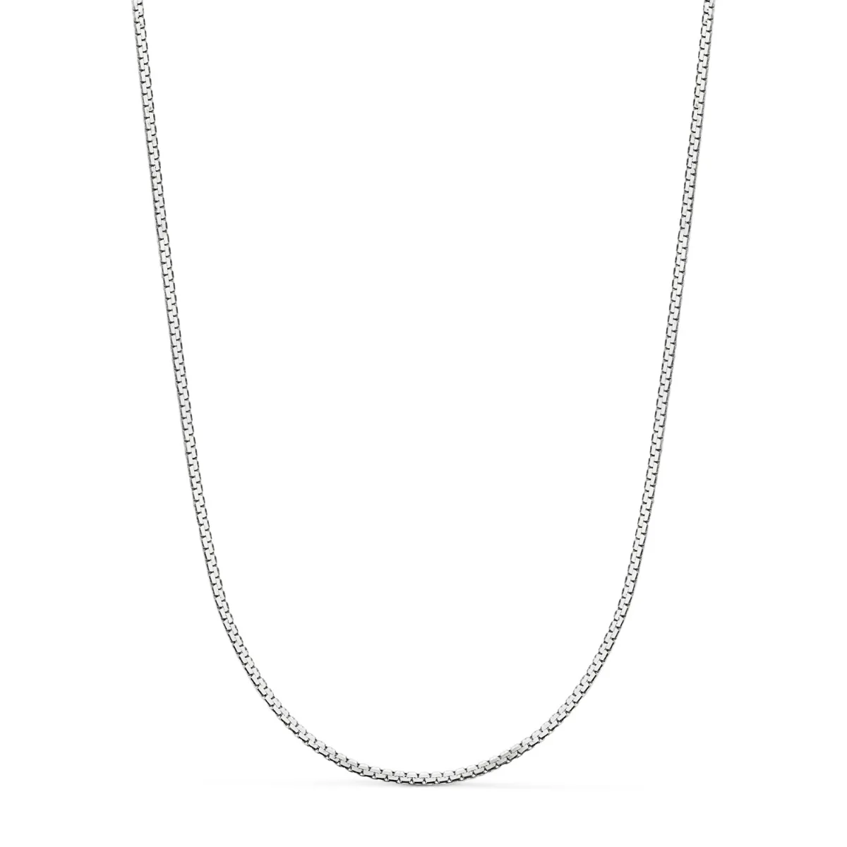 18K CADENA ORO BLANCO PLANA EN BRILLO. ANCHO: 1,2 MM. LARGO: 45 CM. CIERRE REASA