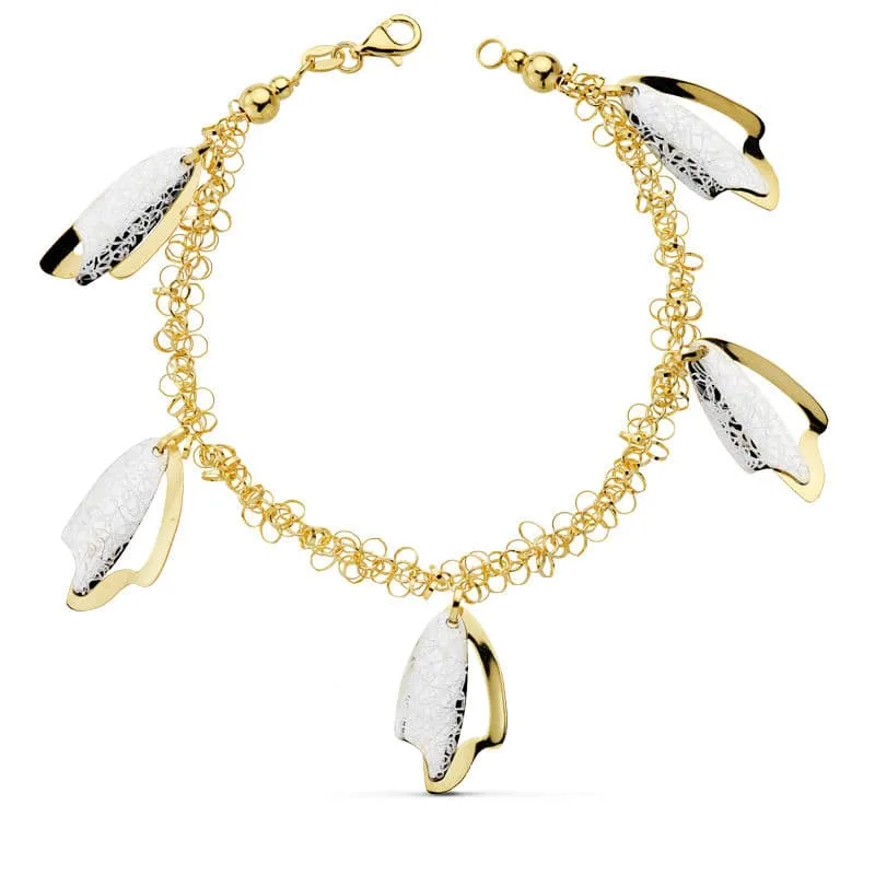 18K PULSERA BICOLOR FETICHES 19CM