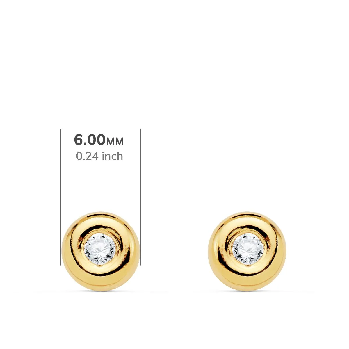18K PENDIENTES CHATON ORO AMARILLO DIAMANTES LABORATORIO 0,100 QTS VS2-G. MEDIDA: 6 X 6 MM. CIERRE PRESION — vista 2