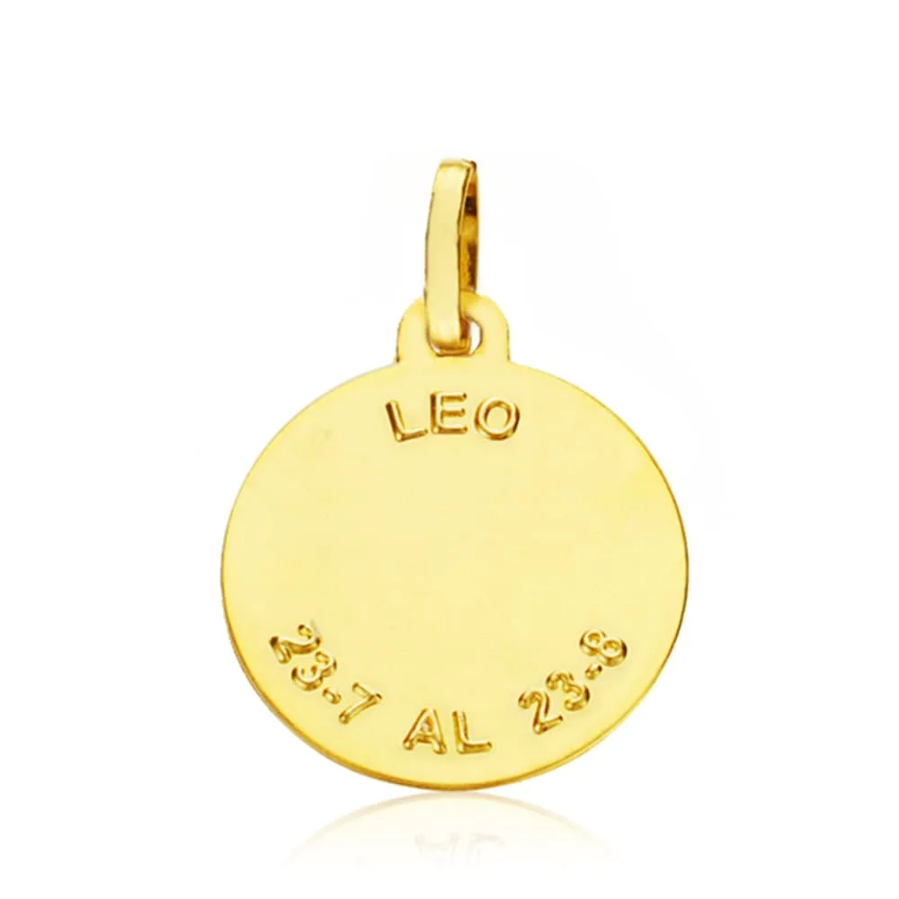 18K PLACA HOROSCOPO ORO AMARILLO LEO 16 MM — vista 3