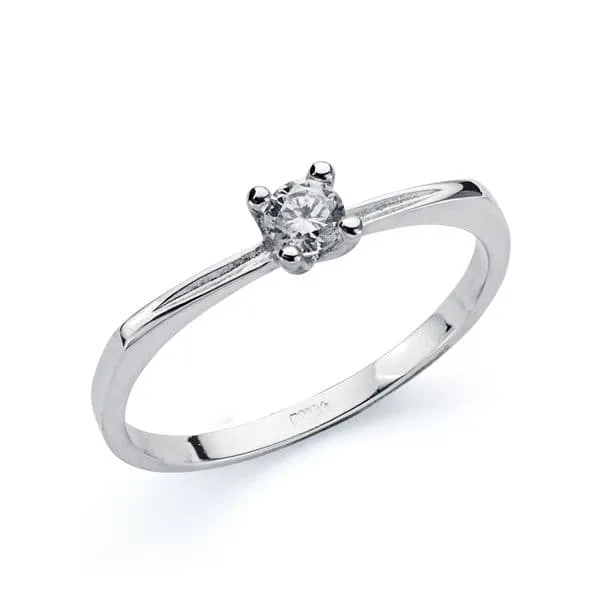 18K SOLITARIO SEÑORA ORO BLANCO 3 MM