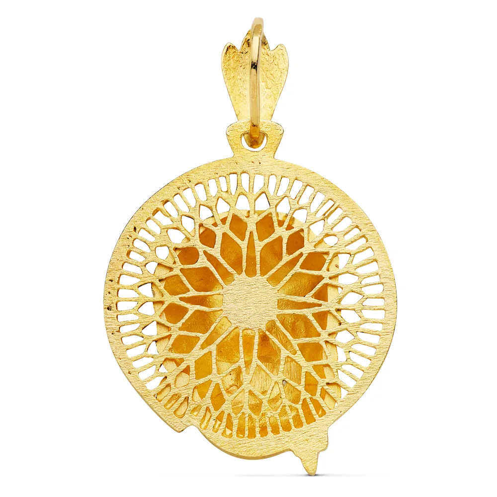 18K COLGANTE ORO AMARILLO CABEZA DE CRISTO AUREOLA 29X26 MM — vista 2