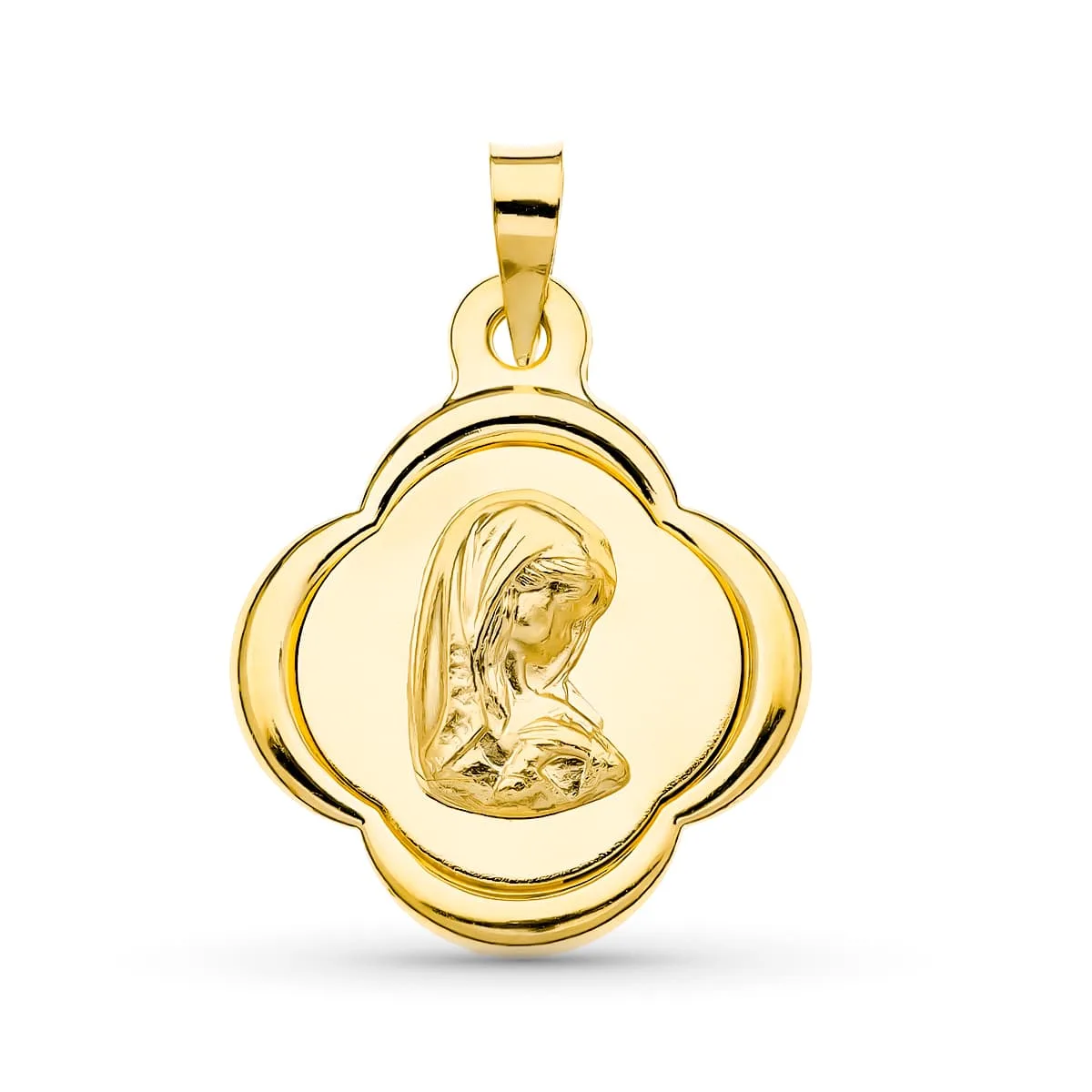 18K MEDALLA ORO AMARILLO VIRGEN NIÑA 23X19 MM