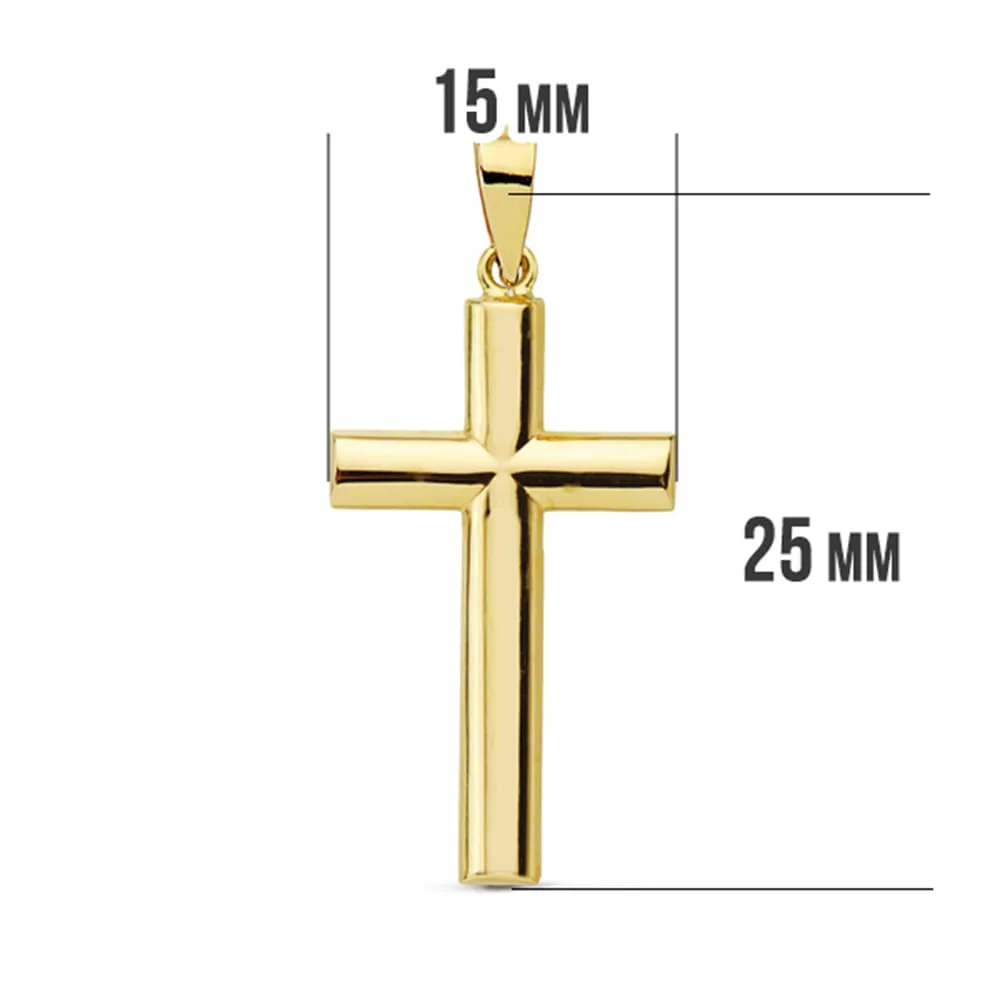 18K CRUZ ORO AMARILLO LISA PALO OVAL. 25X15 MM — vista 2