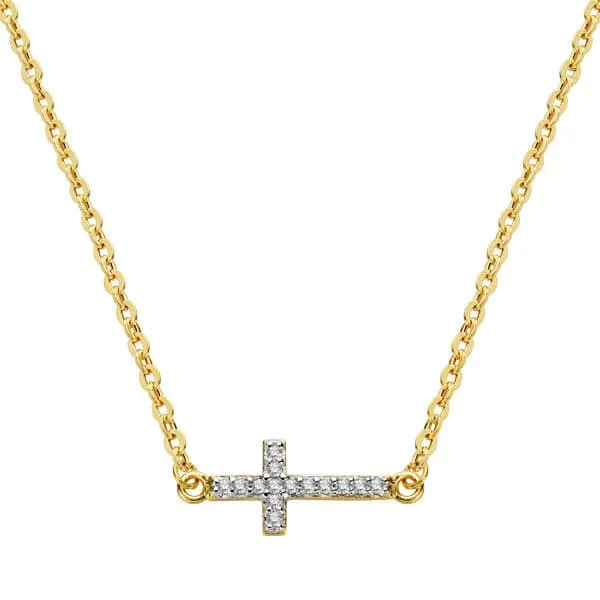 18K COLGANTE ORO BICOLOR CRUZ CON CADENA 45CM