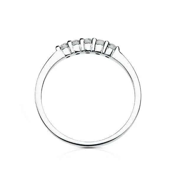 18K ALIANZA O ANILLO DE  DIAMANTES DE LABORATORIO TALLA BRILLANTE ORO BLANCO 0,300 QTS. PUREZA VS2 COLOR G  ANCHO 2,3 MM GROSOR 1,8 MM — vista 3