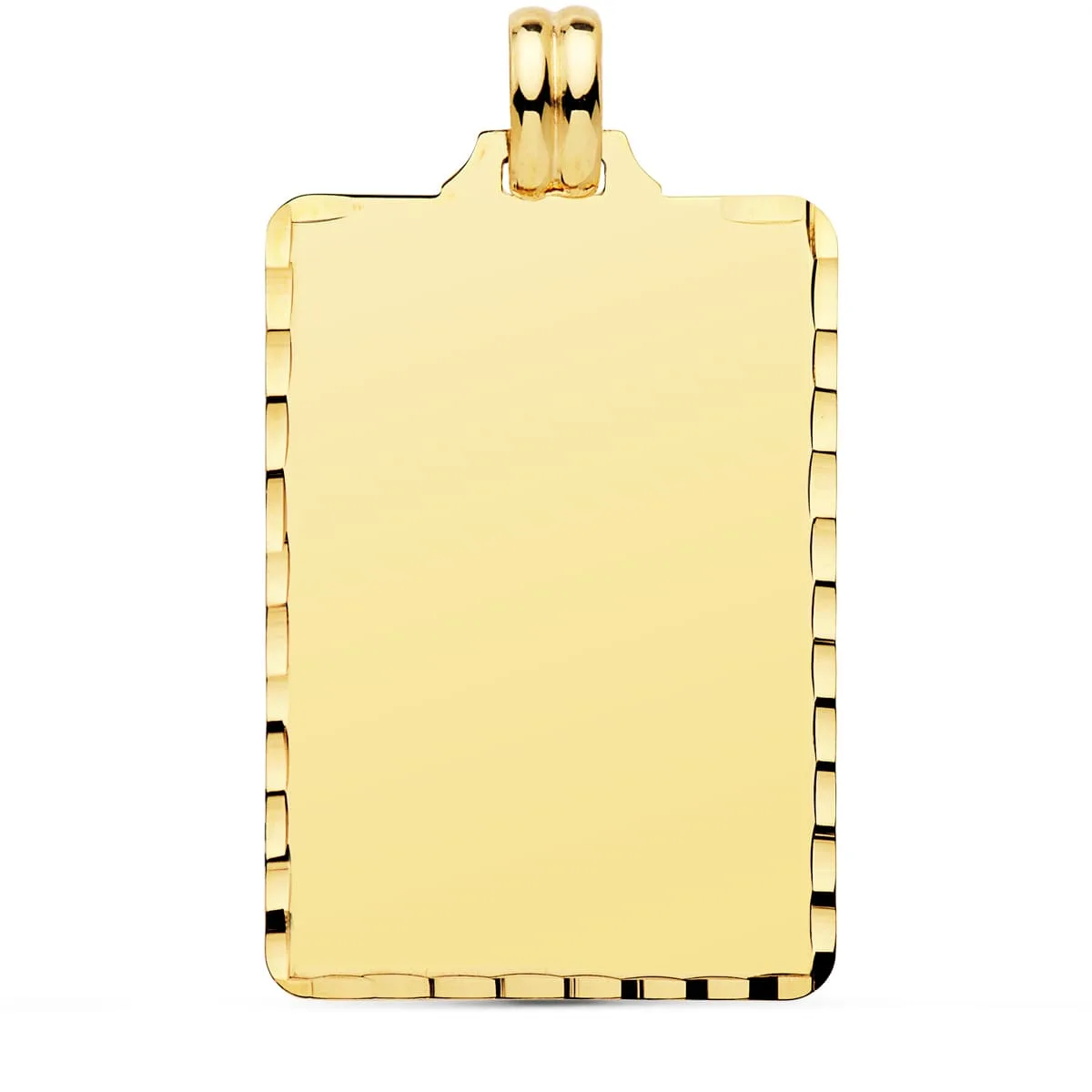 18K PLACA CHAPA ORO AMARILLO TALLADA 36X23 MM