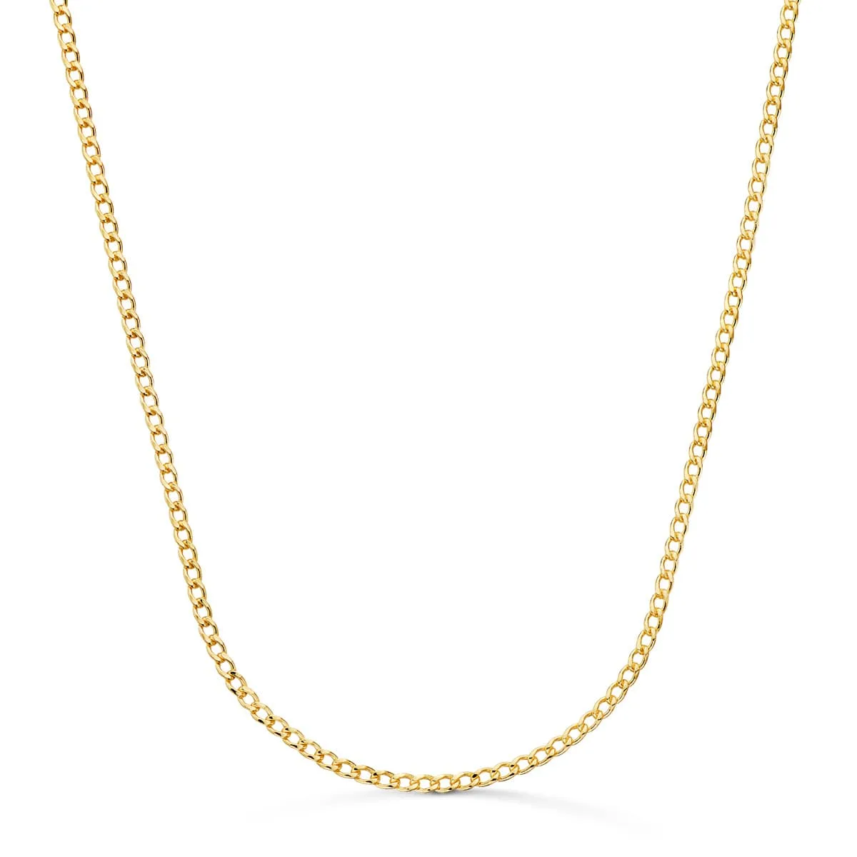 18K CADENA ORO AMARILLO BARBADA HUECA ANCHO: 2MM LARGO: 60CM