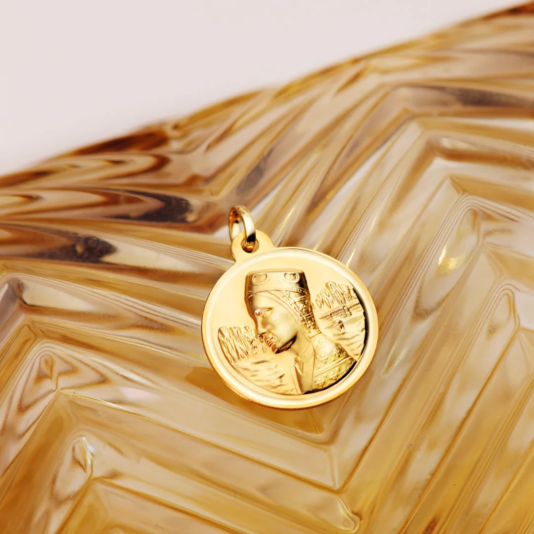 18K MEDALLA ORO AMARILLO VIRGEN DE MONTSERRAT BISEL 18 MM — vista 2