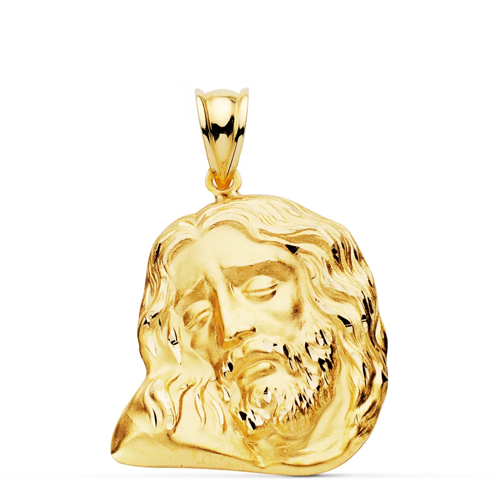 18K COLGANTE ORO AMARILLO CABEZA DE CRISTO  26X21 MM