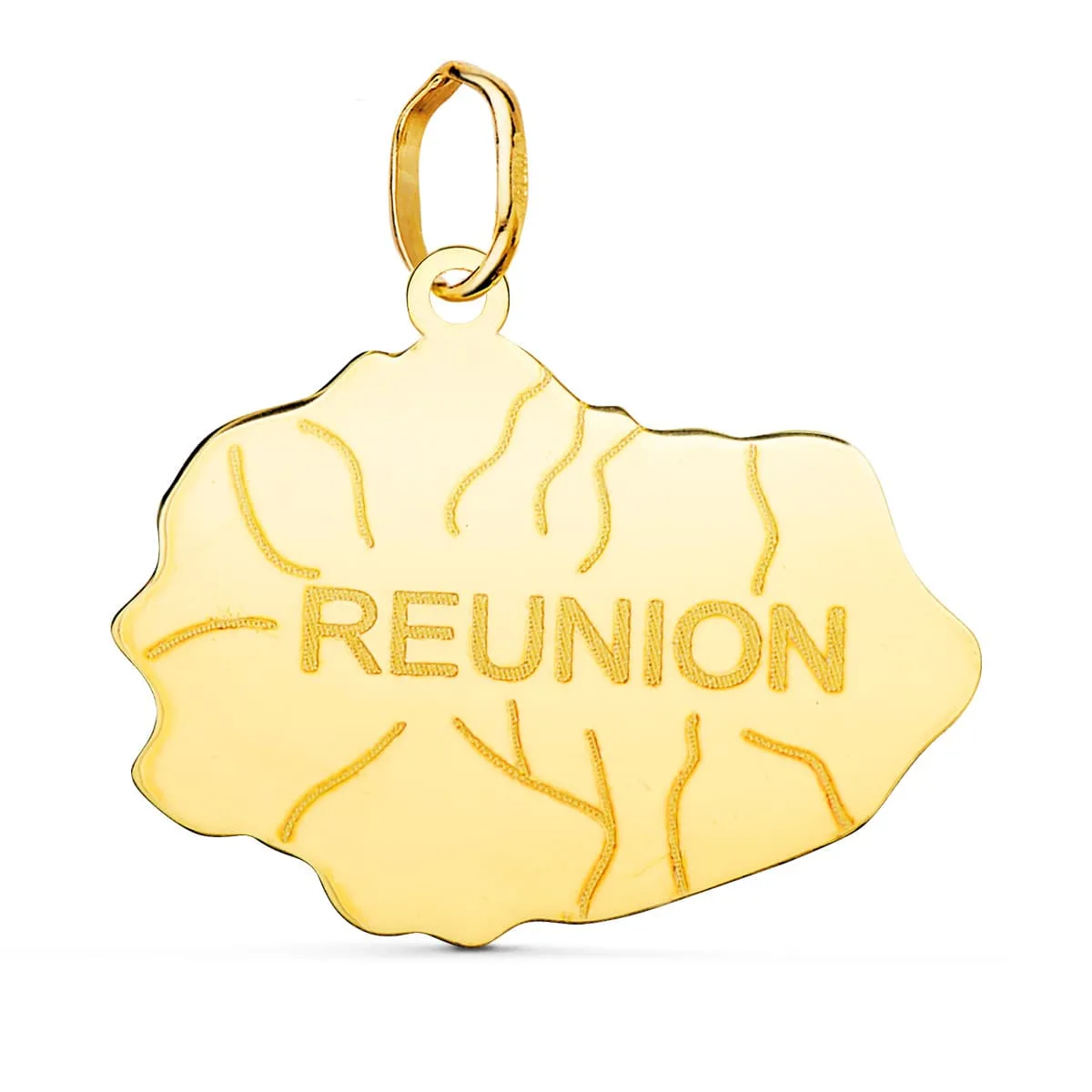18K COLGANTE ISLA REUNION ORO AMARILLO 18 X 22 MM