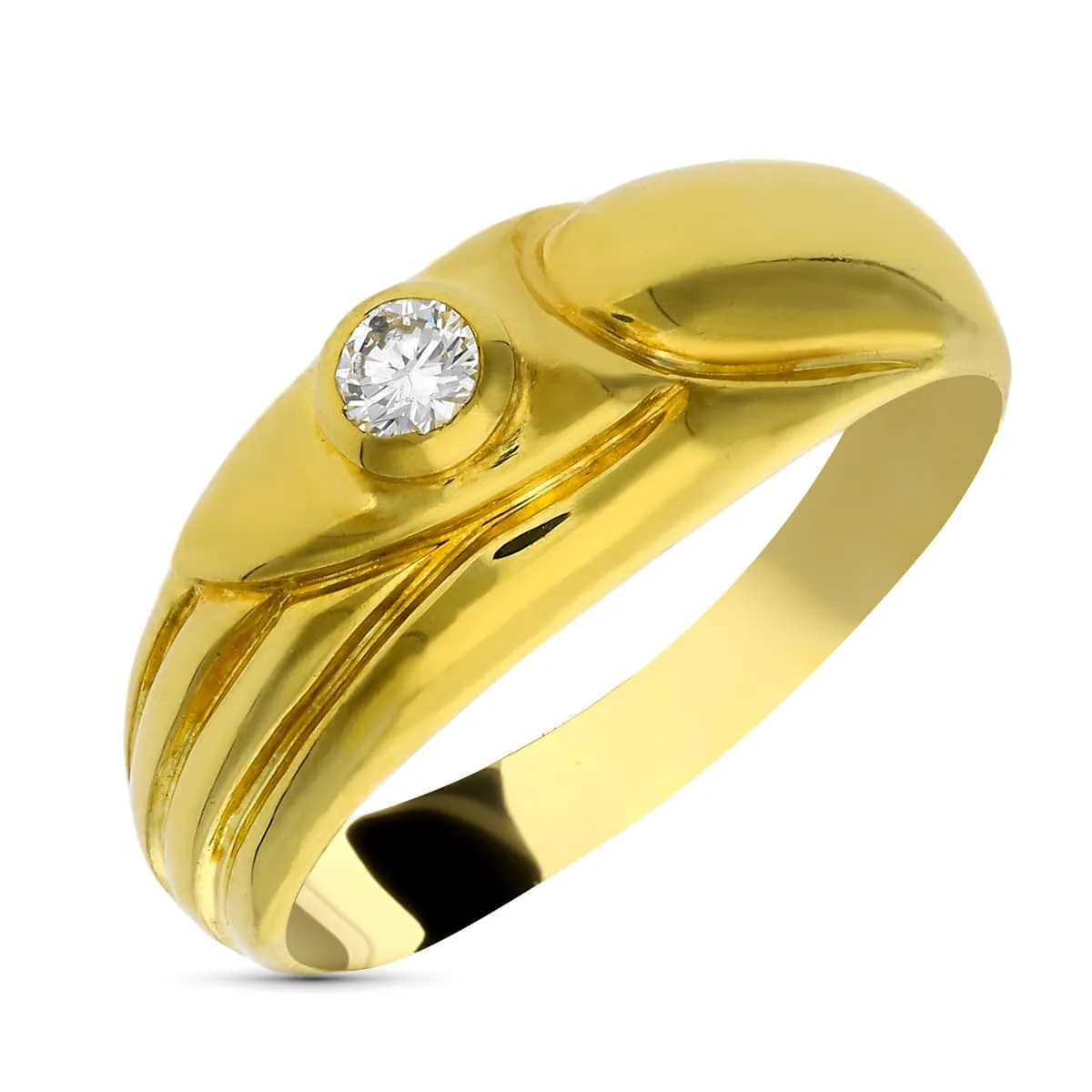 18K SORTIJA ORO BICOLOR DIAMANTE TALLA BRILLANTE. 0,10 QTS.