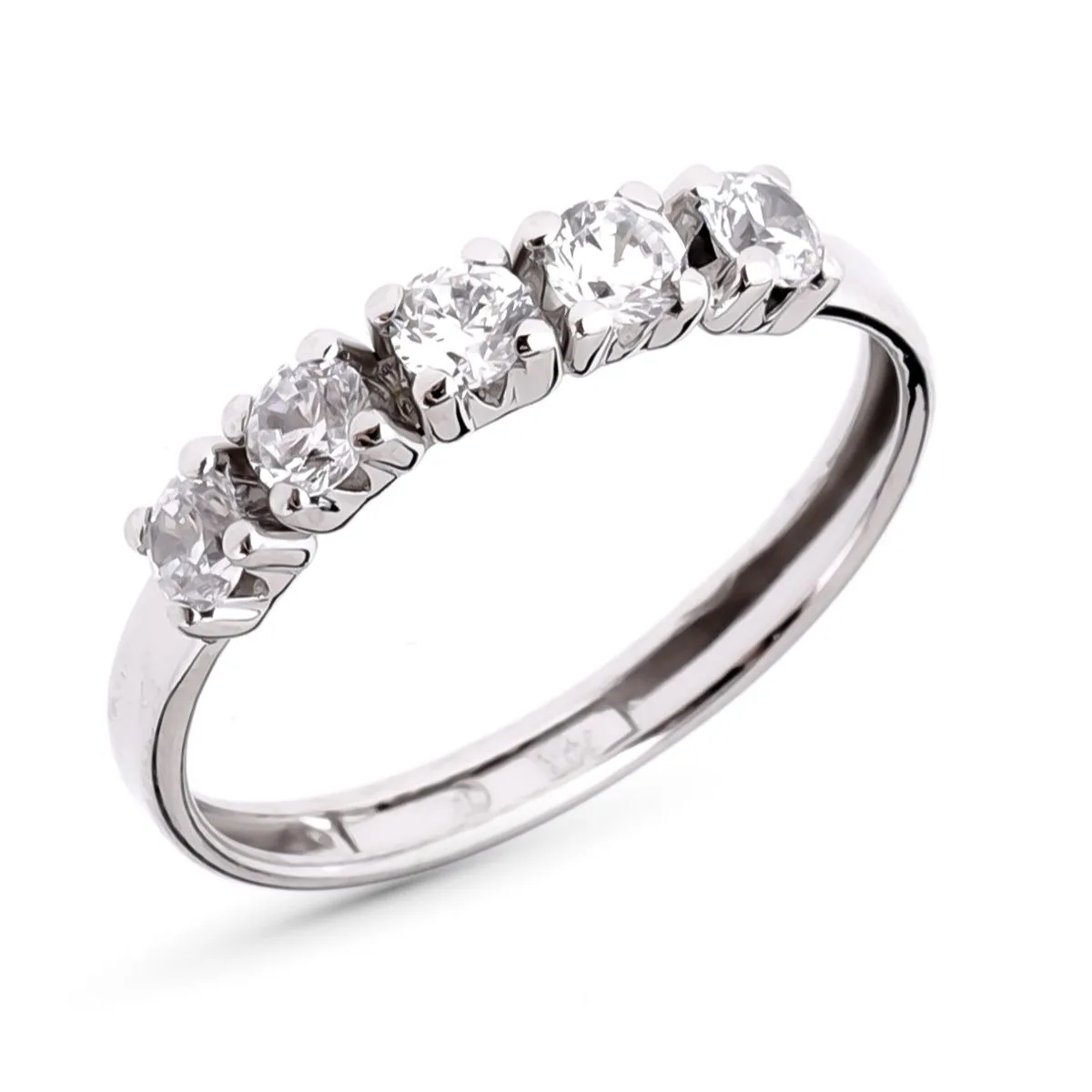 9K SORTIJA QUINTILLO ORO BLANCO CON CIRCONITAS DE 3MM EN GARRAS